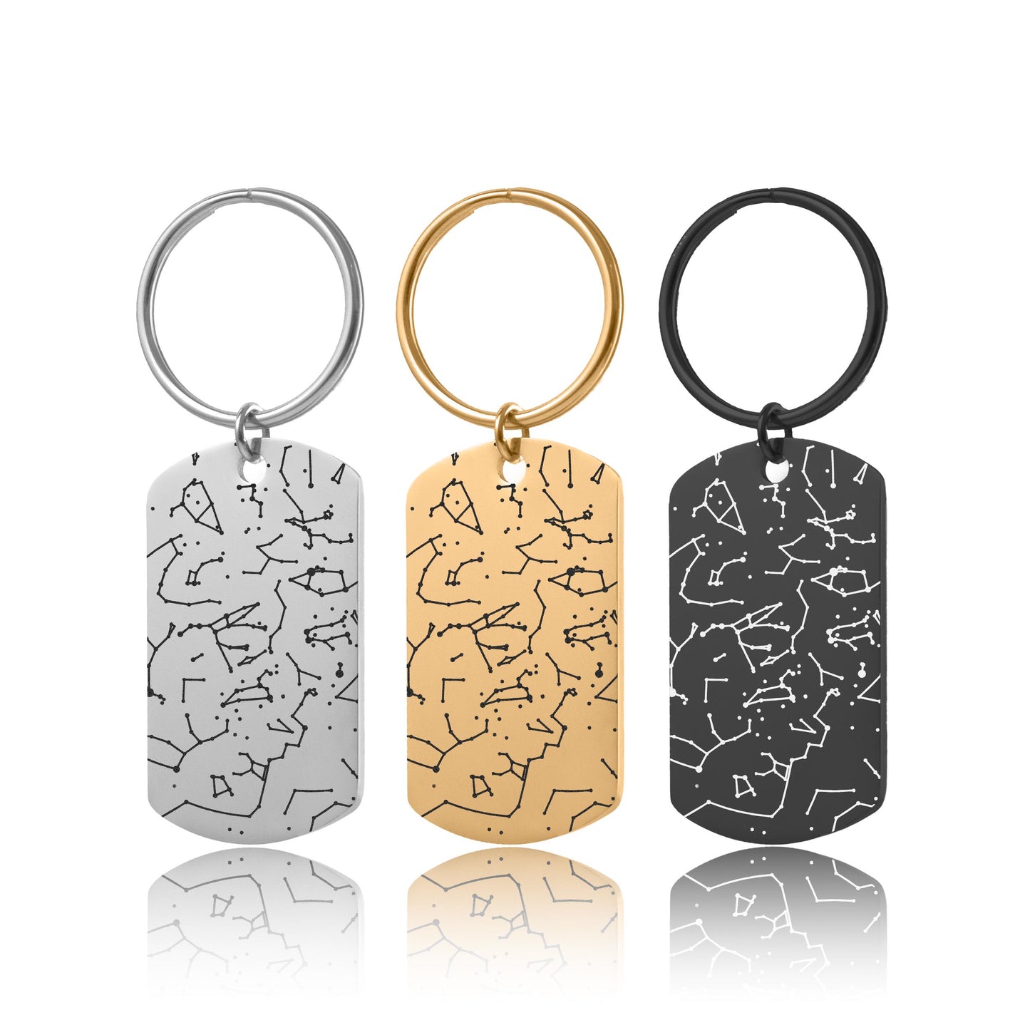 Custom Star Map Keychain, Engraved Personalized Night Sky Keyring, Star Map by Date, Birthday Gift for Men, Him, Father, Boyfriend Gift RP.2