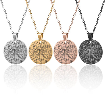 Engraved Star Map by Date Necklace, Custom Globe Stars Engraved Necklace, Personalized Birthday Gift for Her, Rose Gold Silver Black, KP.4