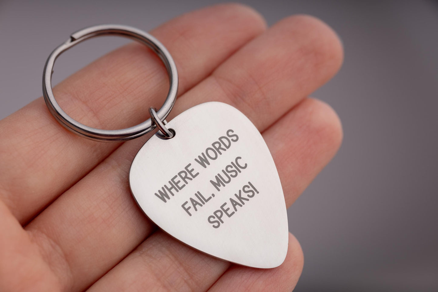 Guitar Pick Keychain, Personalized Gift For Guitarist, Custom Gift For Musician, Gift For Music Lover, Men, I Will Always Pick You, C.2