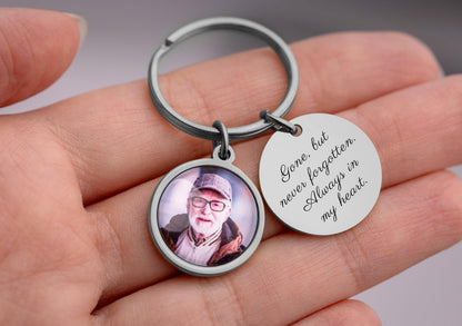 Loss Of Father Keepsake Gift, Keychain With Photo, Custom Memorial Keyring, Personalized Remembrance Gifts, Grief Gift, Loss Of Dad, C.1