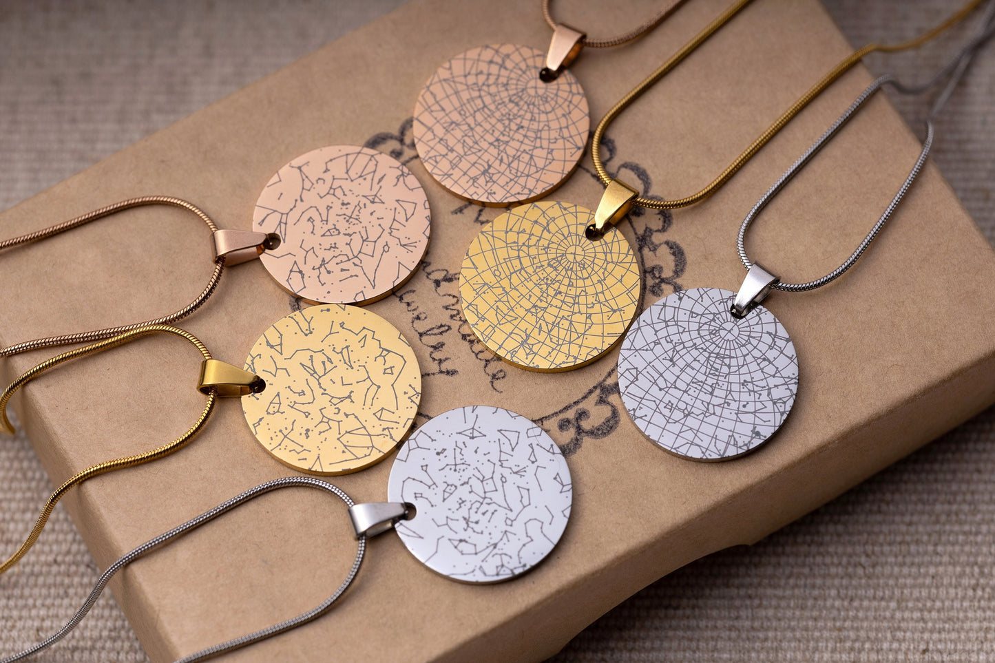 Custom Star Map by Date Necklace, Personalized Engraved Star Map Pendant, Birthday Gift for Women, Gift for Wife, Gold Anniversary Gift RP.2