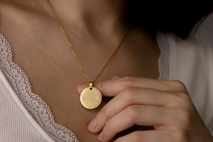 Engraved Star Map by Date Necklace, Custom Globe Stars Engraved Necklace, Personalized Birthday Gift for Her, Rose Gold Silver Black, KP.4