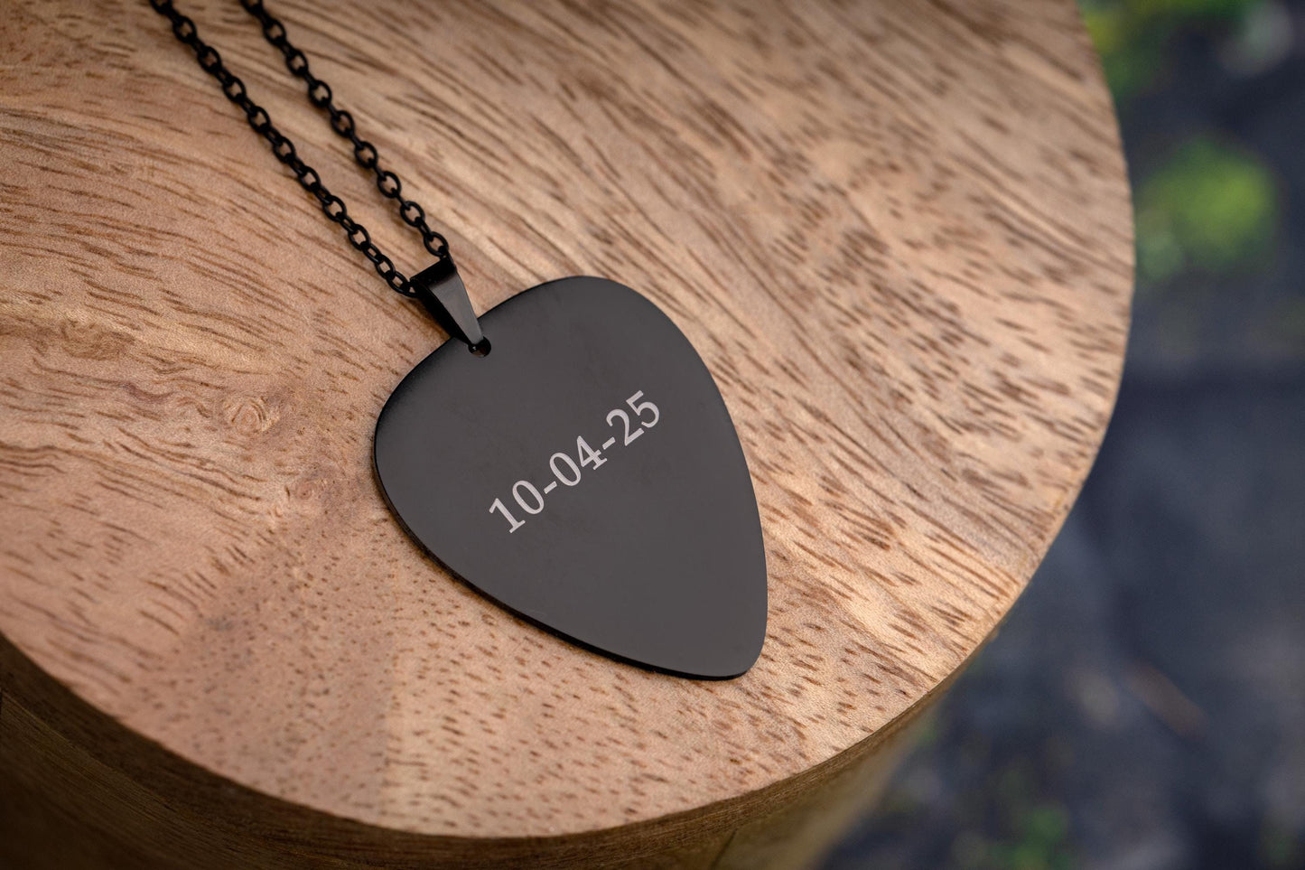 Personalized Black Guitar Pick Necklace For Musician or Music Lover, Custom Birthday or Anniversary Boyfriend or Girlfriend Gift, KP.2/RP.2