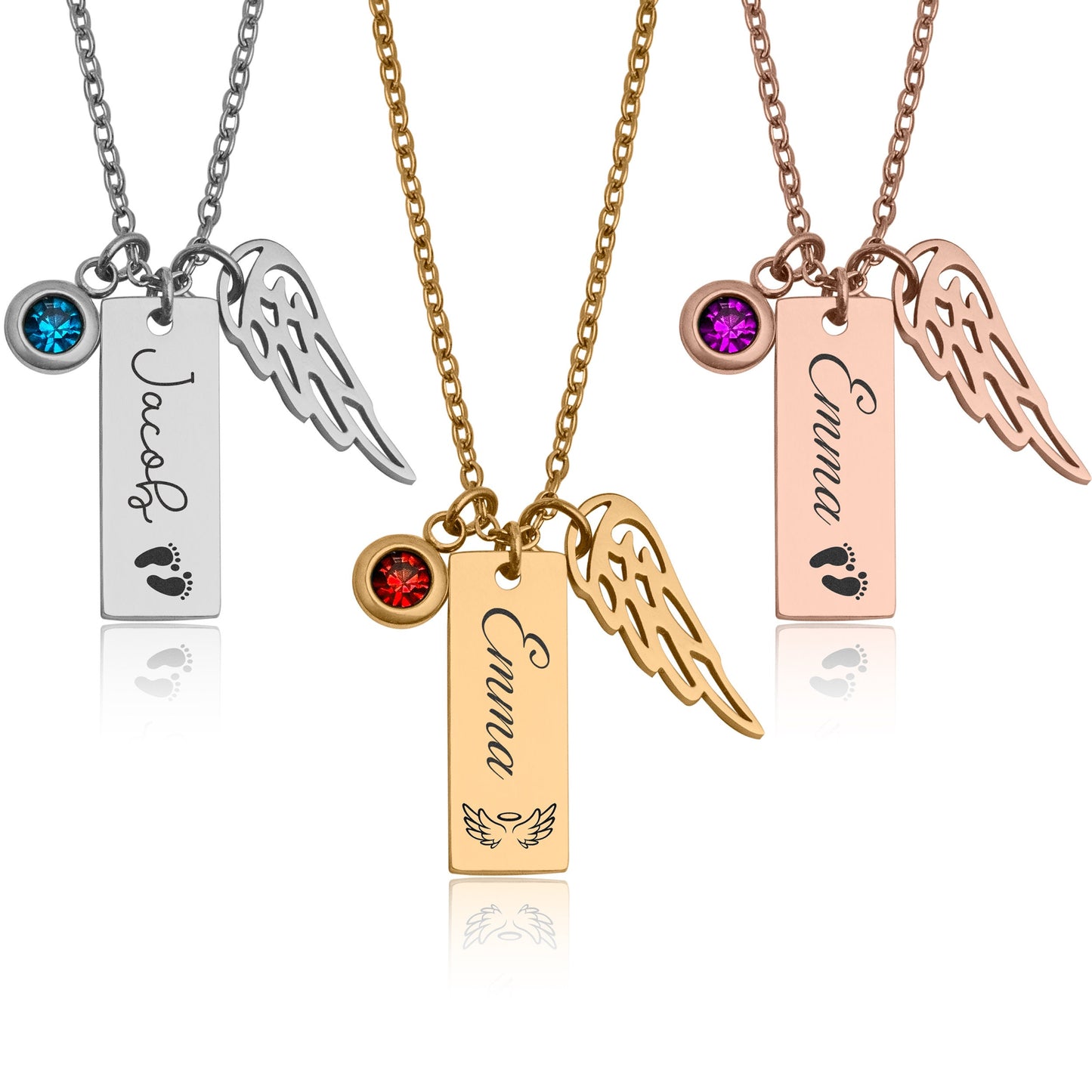 Sympathy Gift For Baby Loss, Memorial Necklace With Angel Wing And Birthstone, Loss Of Baby, Grief Gift, Miscarriage Loss Of Child, KP.5
