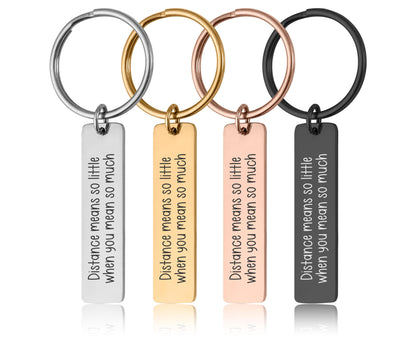 Custom Keychain with Two Locations, Personalized Long Distance Relationship Gift for Boyfriend, Girlfriend Best Friend Engraved Text, C.2
