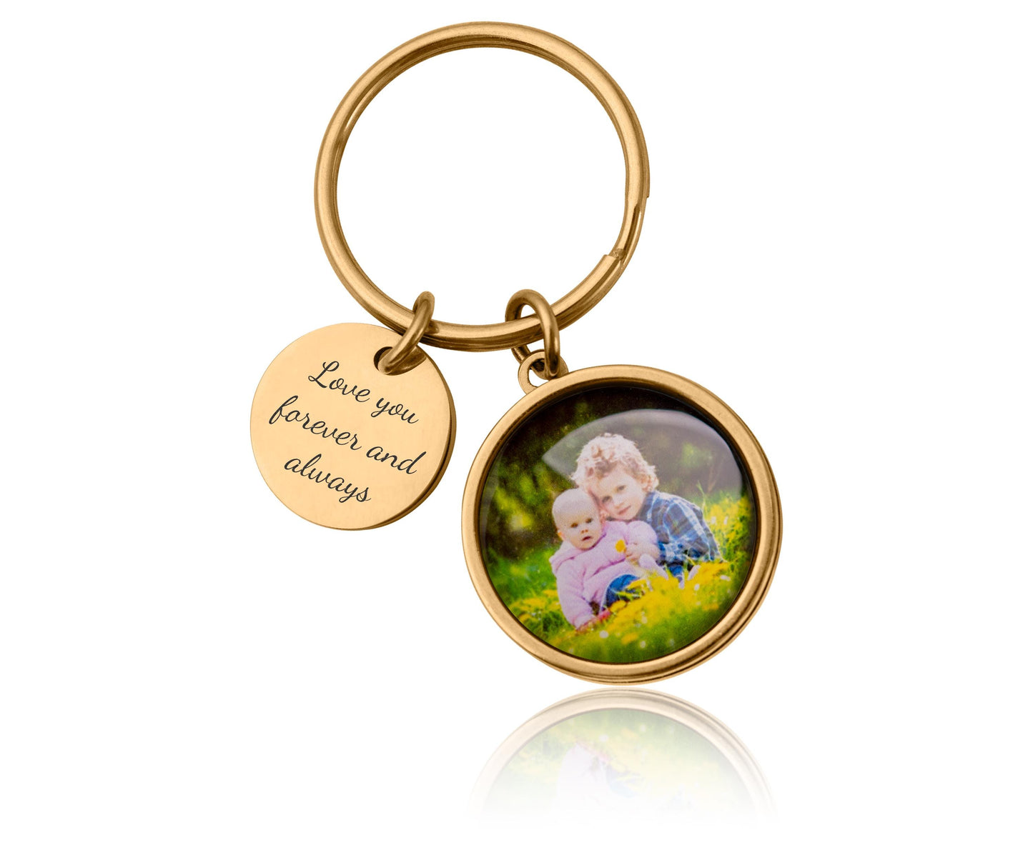 Custom Keychain with Your Photo and Engraving – Personalized Birthday Gift for Mom, Dad, Grandma or Grandpa | Keyring Custom Picture, C.1