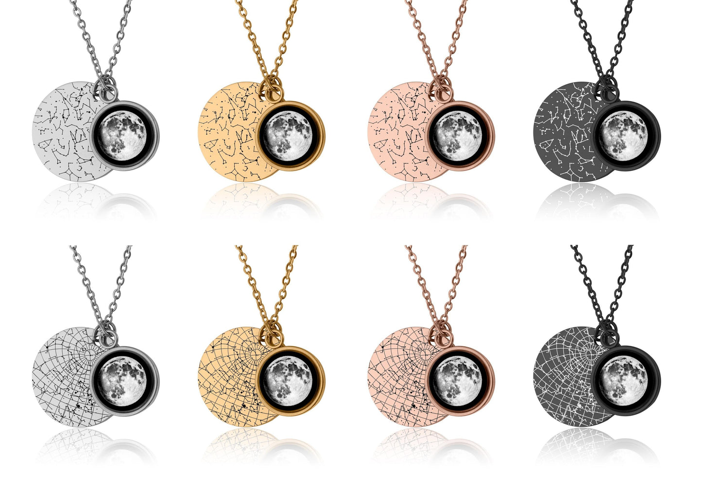 Personalized Moon Phase and Star Map by Date Necklace, Mother's Day Gift for Mom, Birthday Gift for Daughter, Custom Birth Jewelry, KP.7