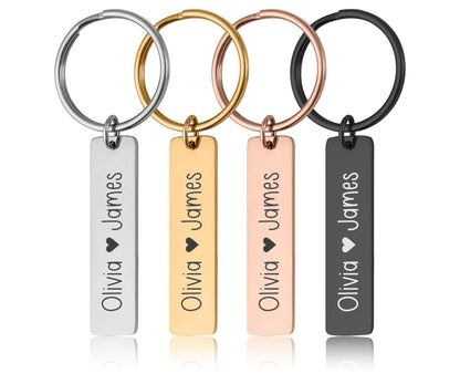 Custom Keychain with Two Locations, Personalized Long Distance Relationship Gift for Boyfriend, Girlfriend Best Friend Engraved Text, C.2