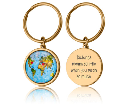 Personalized Map Keychain with Hearts in Chosen Locations or Places  Custom Long Distance Relationship Gift for Boyfriend Girlfriend, C.1