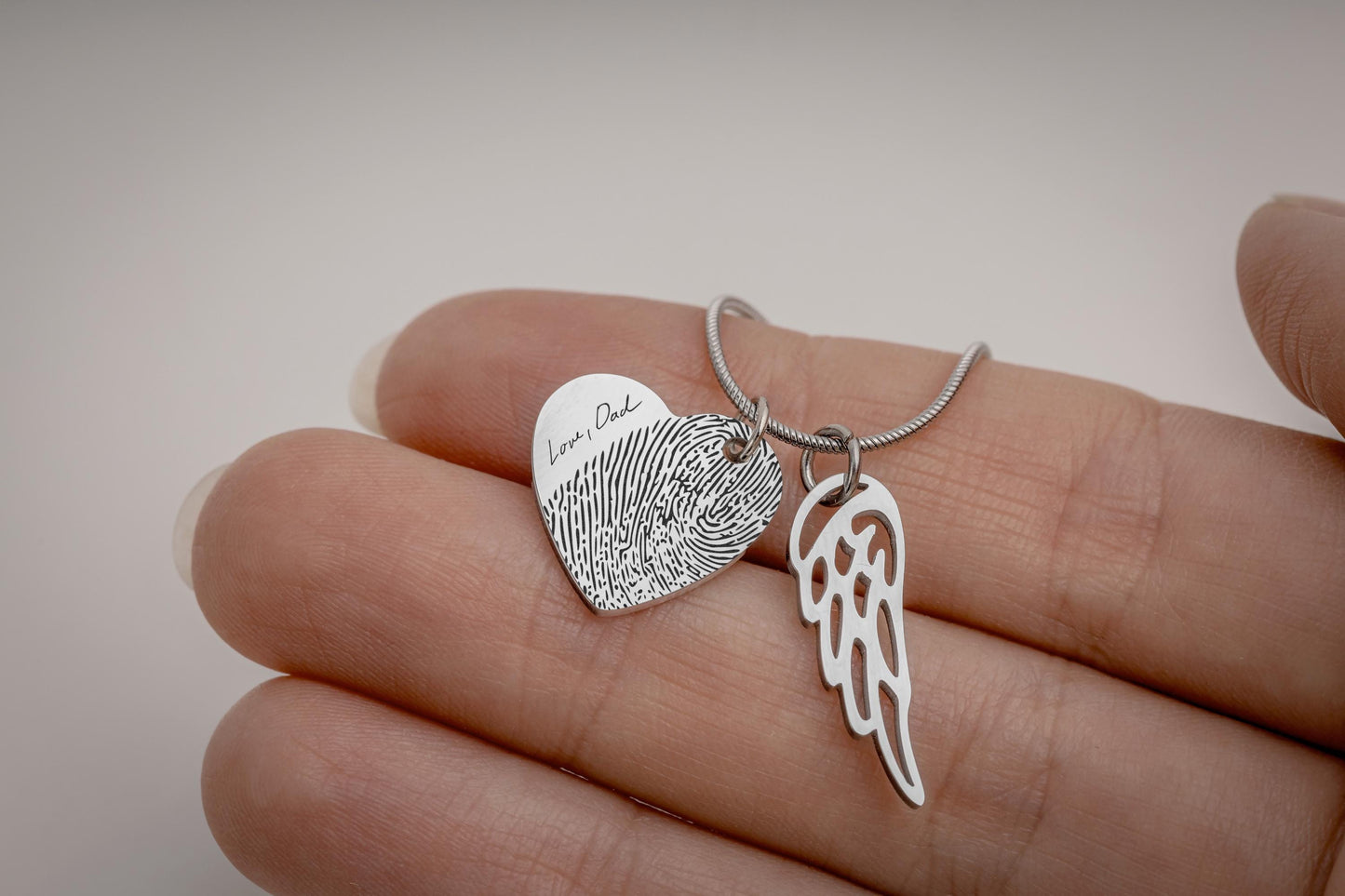 Actual Fingerprint Memorial Necklace, Personalized Keepsake, Sympathy and Grief Gift, Loss Of Mom, Loss Of Mother, Custom Jewelry, C.2