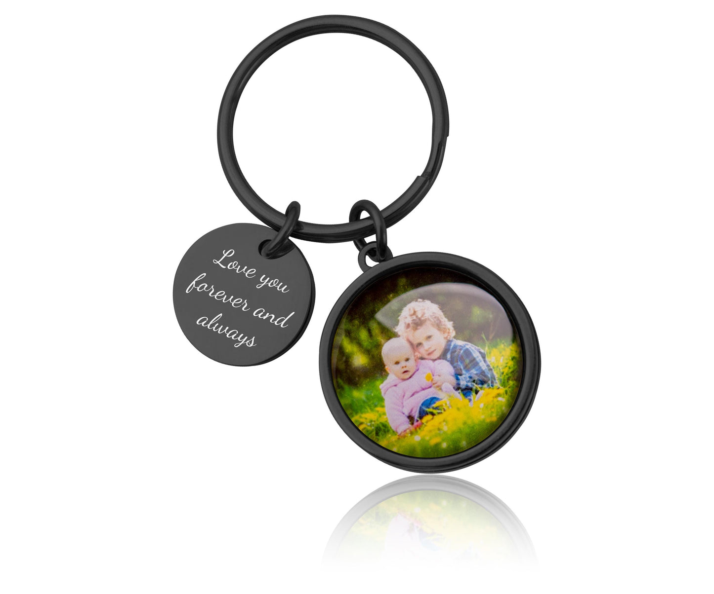 Custom Keychain with Your Photo and Engraving – Personalized Birthday Gift for Mom, Dad, Grandma or Grandpa | Keyring Custom Picture, C.1