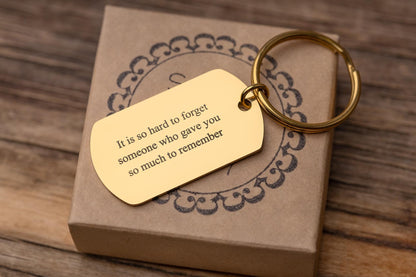 Actual Fingerprint Keychain - Personalized Memorial Keepsake with Custom Text - Sympathy, Condolence, or Bereavement Grief Gift for Him, C.2