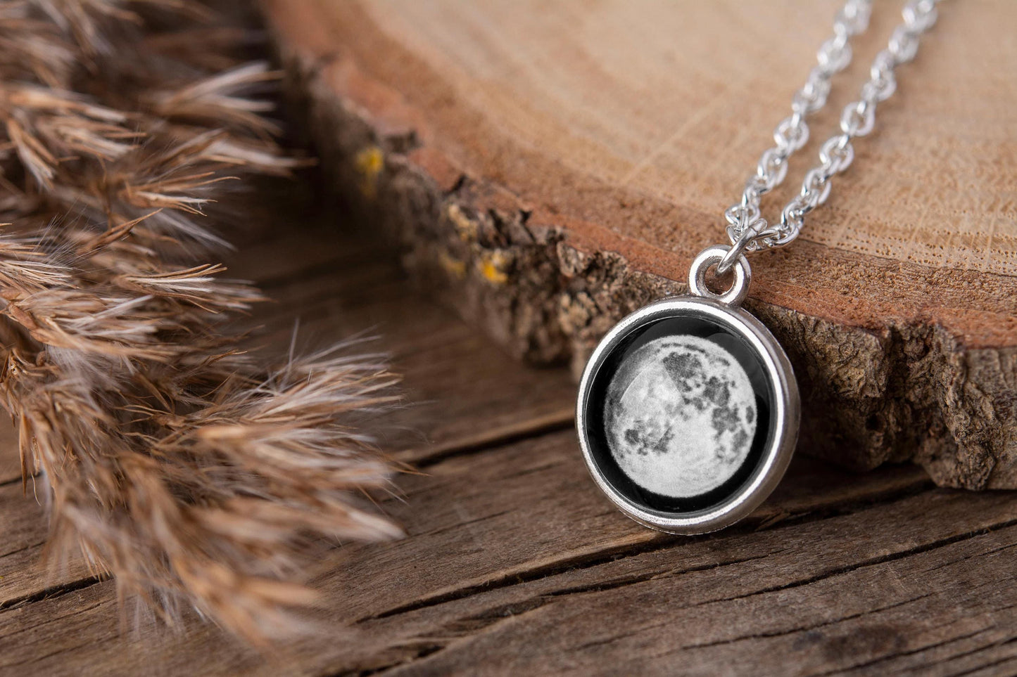 Double Sided Custom Moon Phase Necklace, Custom Birth Moon, Personalized Jewelry Gift, Mother's Day Gift For Mom, Gift For Daughter, KP.7