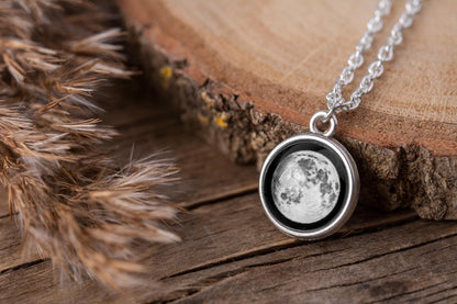 Double Sided Custom Moon Phase Necklace, Custom Birth Moon, Personalized Jewelry Gift, Mother's Day Gift For Mom, Gift For Daughter, KP.7