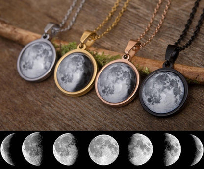 Custom Star Map & Moon Phase Necklace, Jewelry Birthday Gift for Women, Anniversary Gift for Her, Engraved Silver or Gold Pendant, KP.7