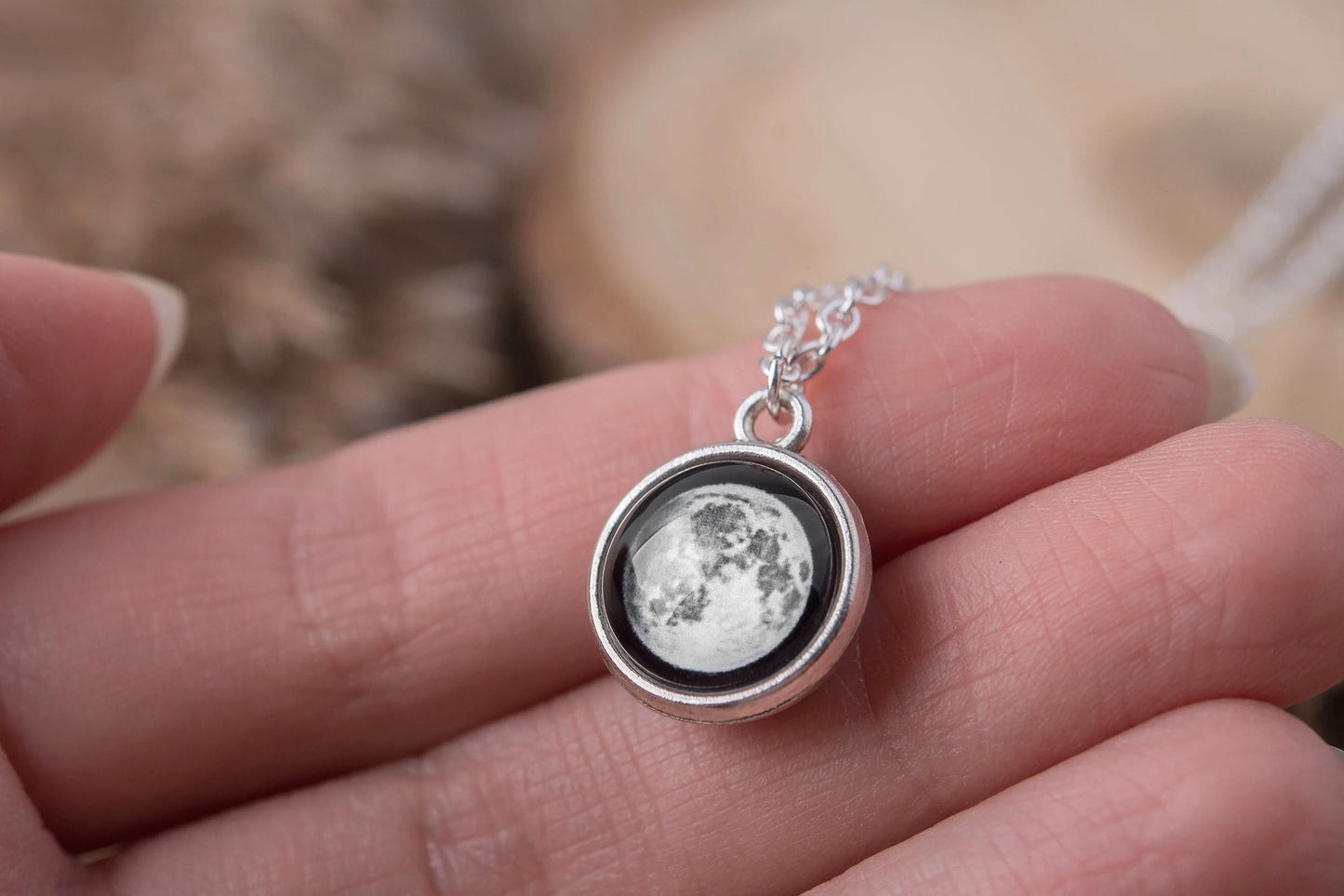 Double Sided Custom Moon Phase Necklace, Custom Birth Moon, Personalized Jewelry Gift, Mother's Day Gift For Mom, Gift For Daughter, KP.7