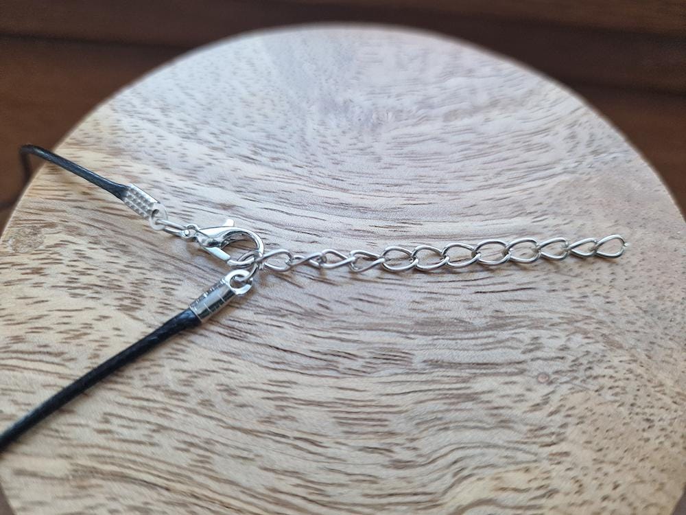 Black Necklace for Men, Custom Moon Phase Pendant for Him, Personalized Anniversary or Birthday Jewelry Gift For Husband or Boyfriend, RP.1