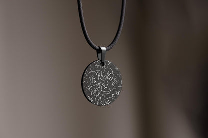Star Map Necklace for Men, Boyfriend Anniversary Gift, Custom Birthday Gift For Him, Personalized Gift For Husband, Cord Necklace, RP.2