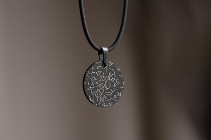 Personalized Star Map Necklace with Cord for Men - Custom Birthday Gift for Him - Boyfriend or Husband Anniversary Special Date Gift, RP.2