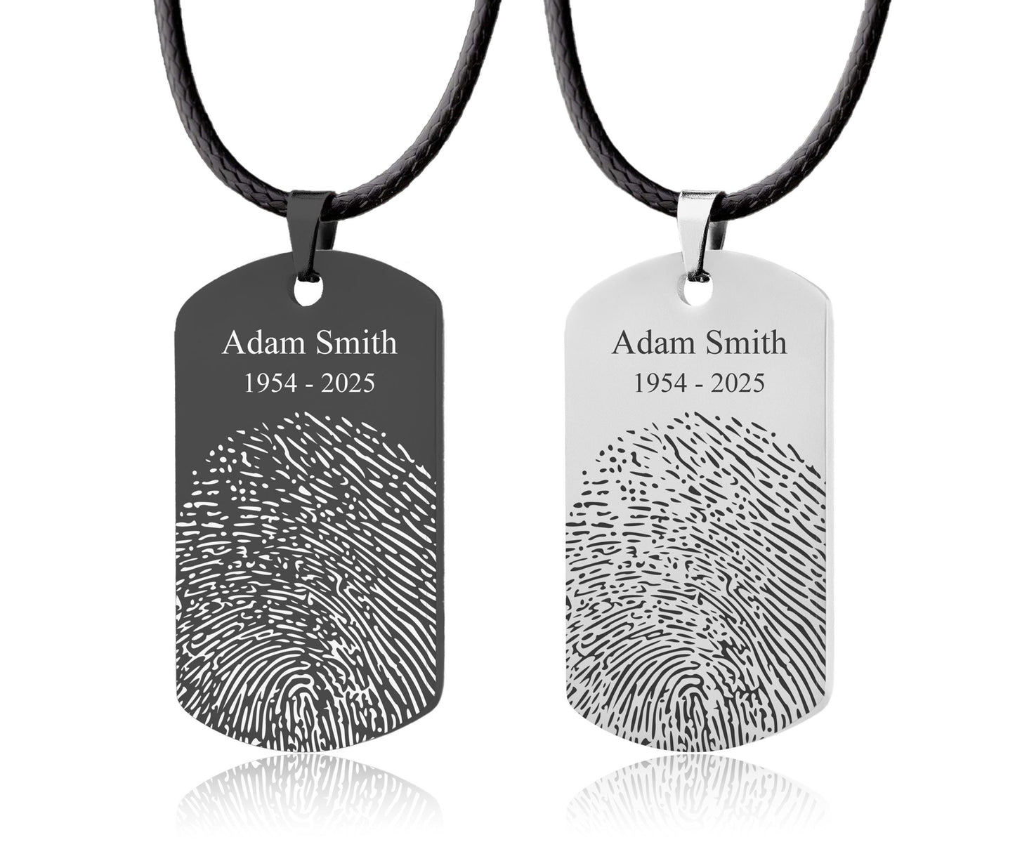 Men Necklace With Actual Fingerprint And Handwriting, Custom Memorial Grief Gift For Him, Loss Of Father, Son, Personalized Keepsake, C.2