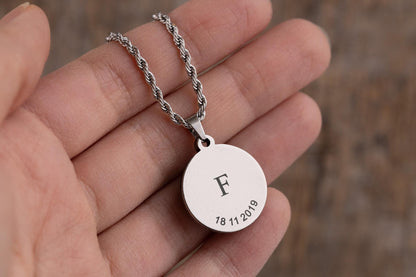 Custom Moon Phase Necklace with Twisted Chain, Birthday Gift for Mom, Personalized Jewelry Gift for Women, Anniversary Gift for Her, RP.1