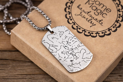 Personalized Special Day Keepsake Gift - Star Map Necklace by Date and Place - First Date, Wedding, Child Birth or First Kiss Reminder, RP.2