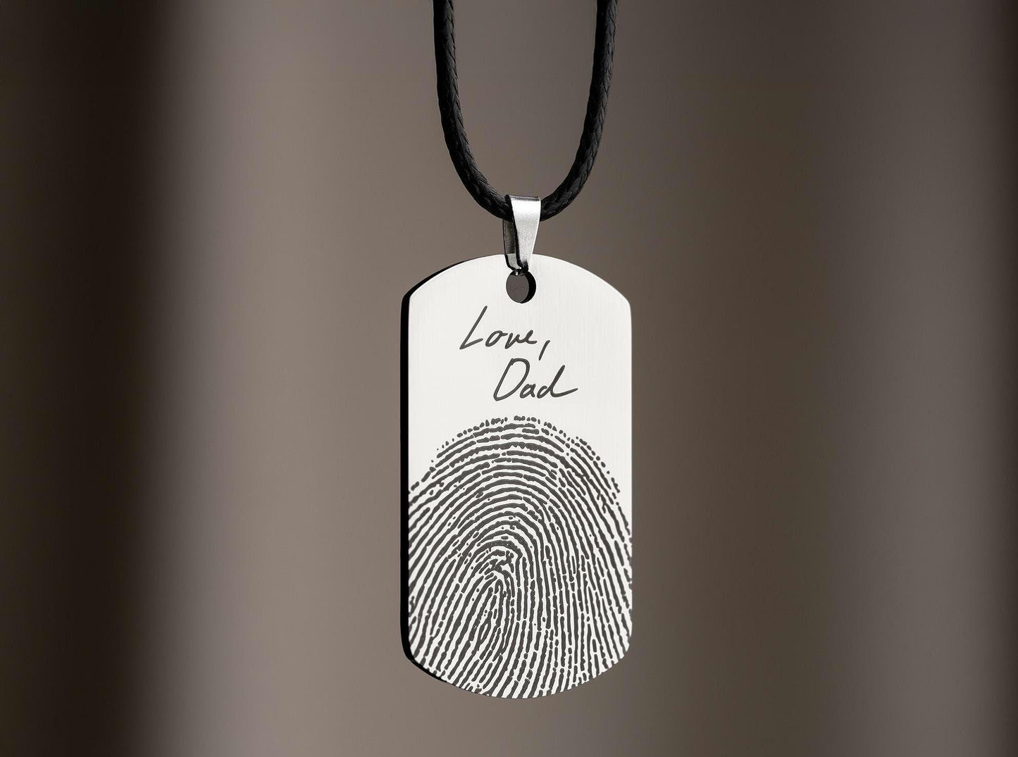 Memorial Jewelry with Fingerprint, Personalized Keepsake Necklace for Men or Women, Loss of Father or Mother Grief Gift for Him or Her, C.2