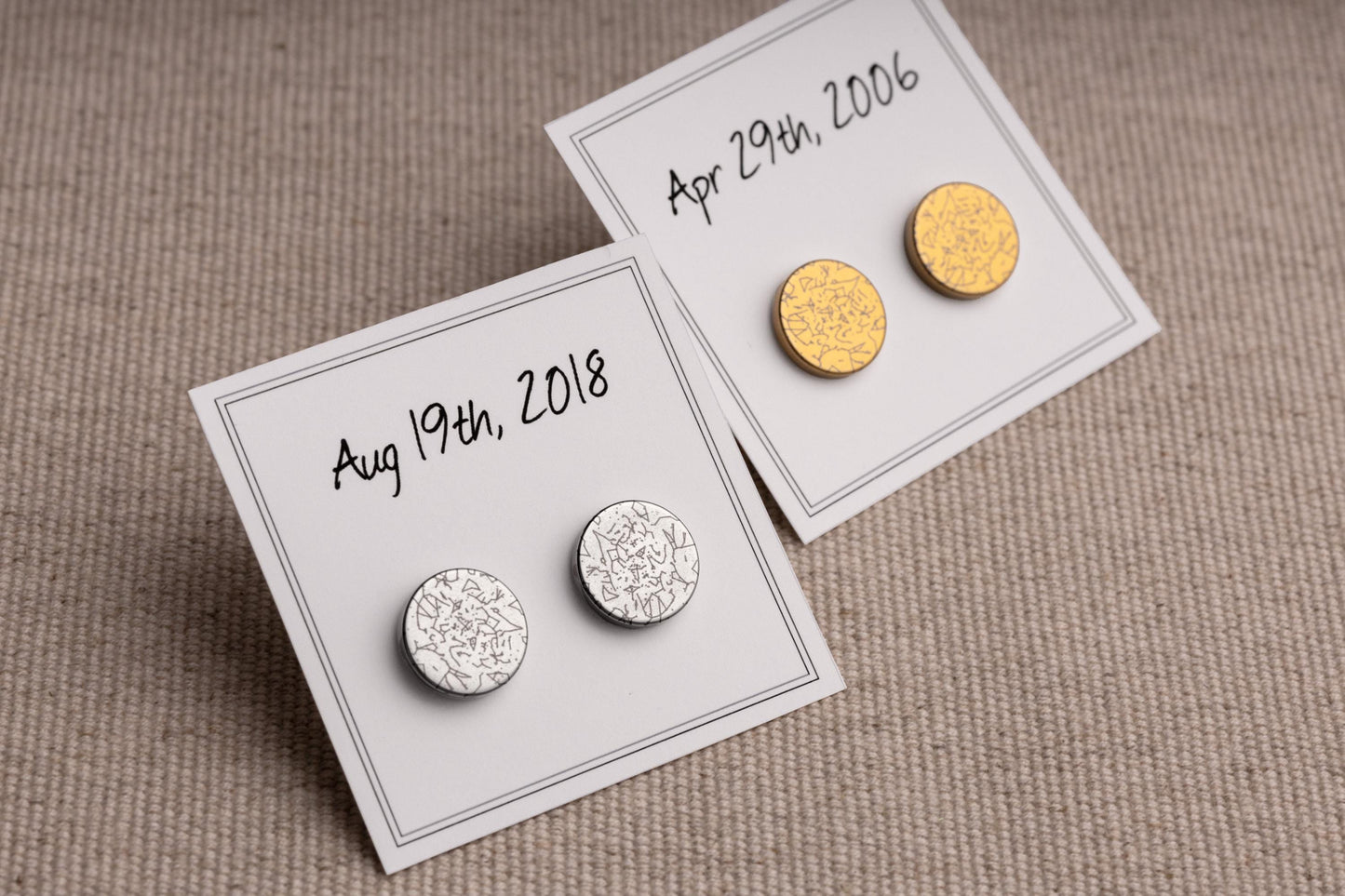 Custom Star Map By Date Stud Earrings, Personalized Star Chart Jewelry, Night Sky Studs, Anniversary Gift For Women, Birthday Gift, AU.2