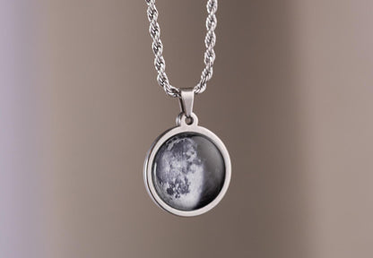 Custom Moon Phase Necklace with Twisted Chain, Birthday Gift for Mom, Personalized Jewelry Gift for Women, Anniversary Gift for Her, RP.1