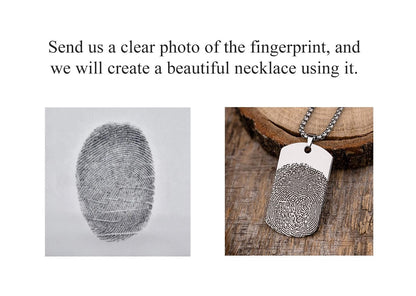 Memorial Fingerprint Necklace for Men, Thumbprint Keepsake Pendant for Him, Personalized Son Grief Gift, Loss of Mother or Father, KP.2/C.2