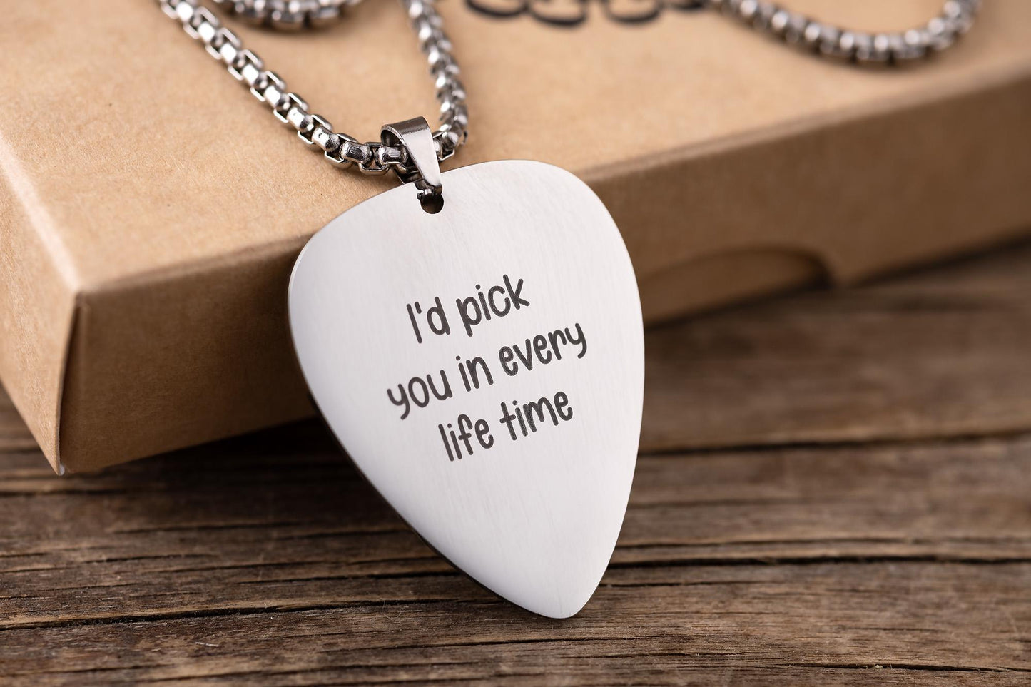 Guitar Pick Necklace with Fingerprint and Handwriting, Loss Of Music Lover or Musician Memorial Funeral Keepsake Gift for Him or Her, C.2