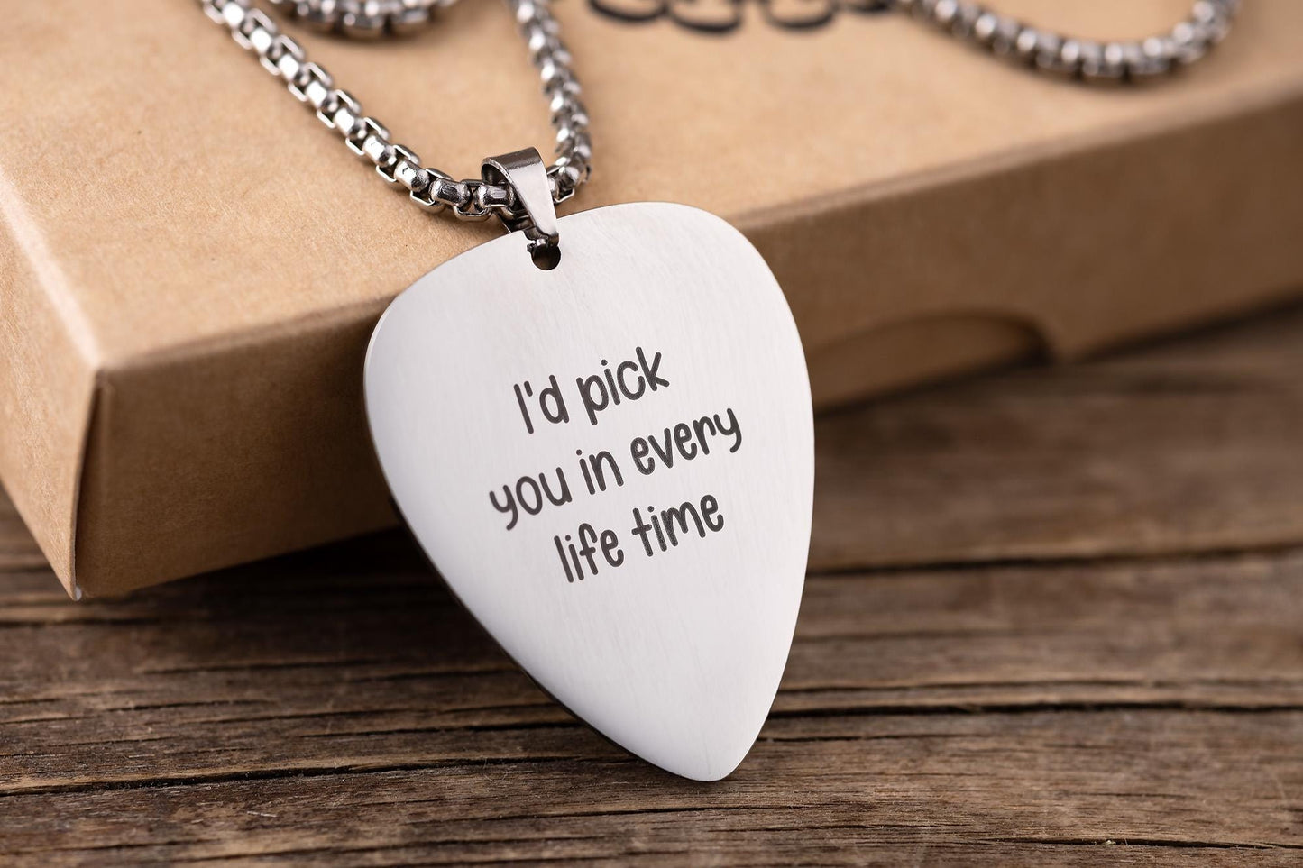 Memorial Guitar Pick Necklace With Actual Fingerprint, Loss Of Guitarist, Musician, Music Lover, Thumbprint Keepsake Pendant For Him, C.2