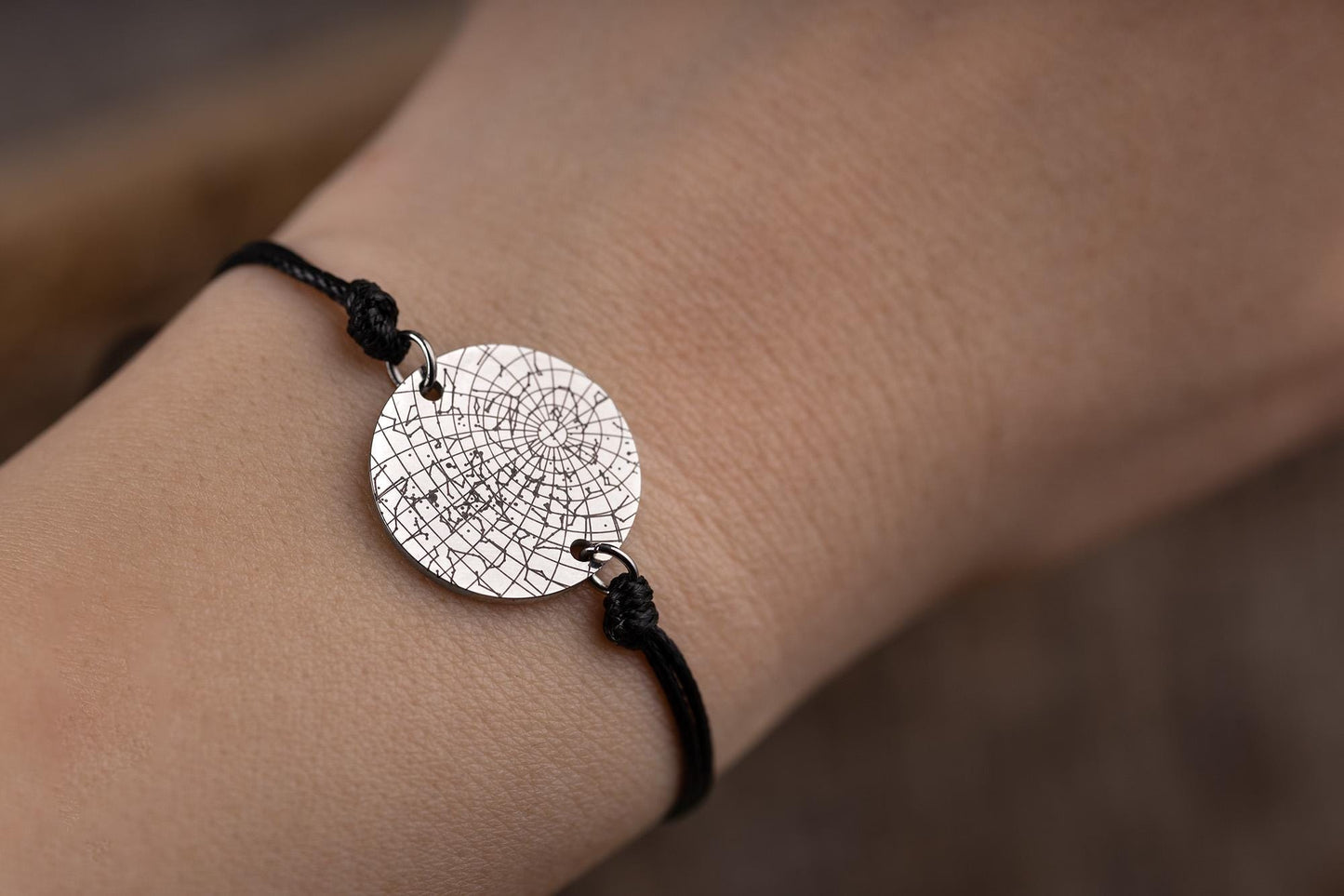 Personalized Star Map Cord Bracelet for Men, Custom Star Map by Date Jewelry, Birthday Gift for Him, Anniversary Gift for Boyfriend, RP.2