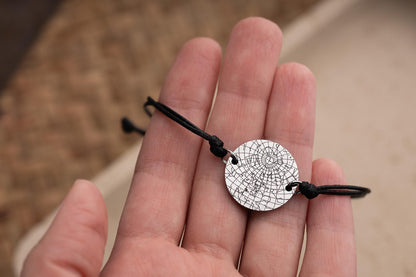 Personalized Star Map Cord Bracelet for Men, Custom Star Map by Date Jewelry, Birthday Gift for Him, Anniversary Gift for Boyfriend, RP.2