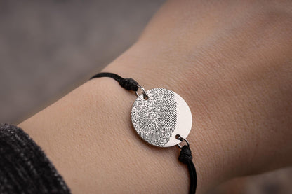 Actual Fingerprint Memorial Bracelet for Men or Women, Personalized Grief Gift with Handwriting, Loss of Father Keepsake for Him or Her, C.2