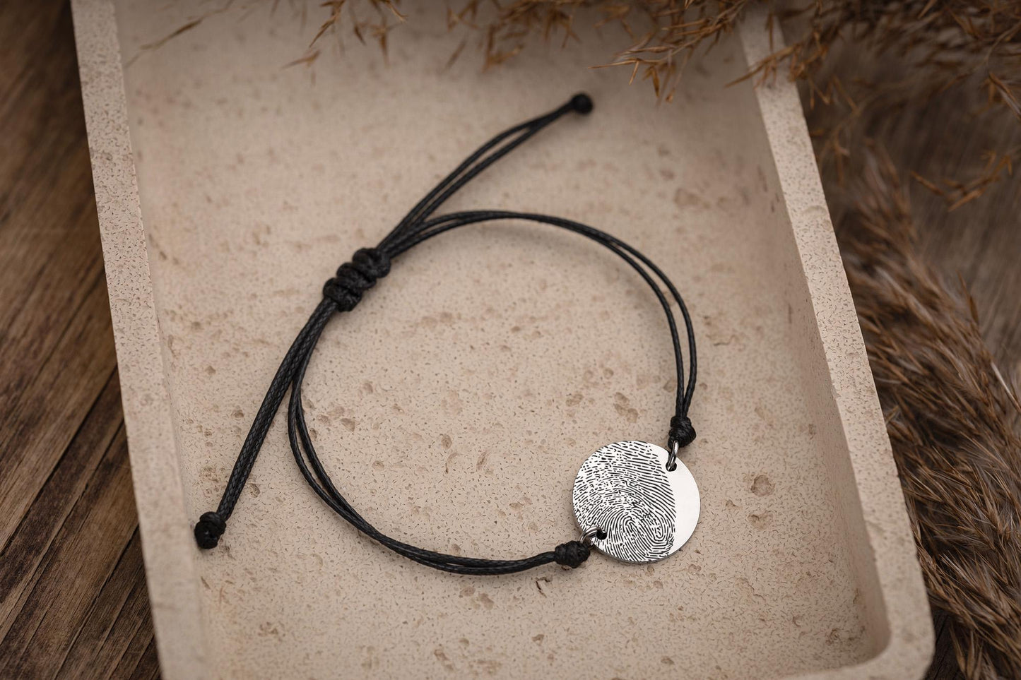 Actual Fingerprint Memorial Bracelet for Men or Women, Personalized Grief Gift with Handwriting, Loss of Father Keepsake for Him or Her, C.2