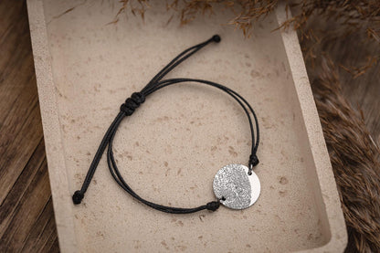 Memorial Bracelet with Actual Fingerprint for Men or Women, Loss Of Father Keepsake For Him, Personalized Grief Gift With Handwriting, C.2