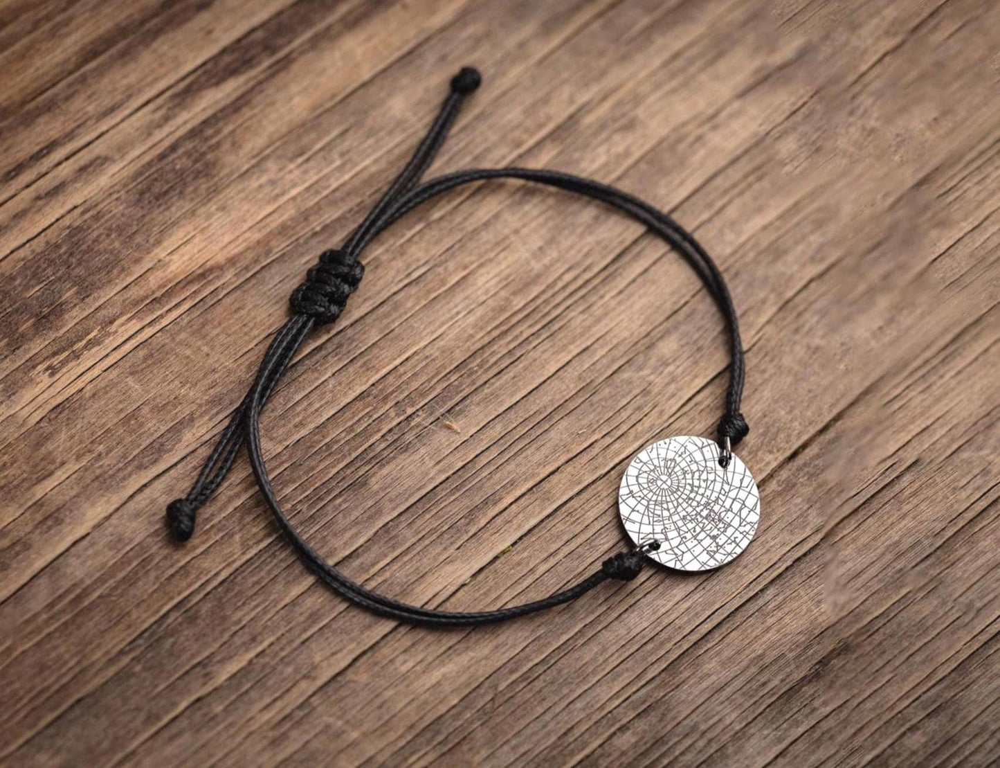 Personalized Star Map Cord Bracelet for Men, Custom Star Map by Date Jewelry, Birthday Gift for Him, Anniversary Gift for Boyfriend, RP.2