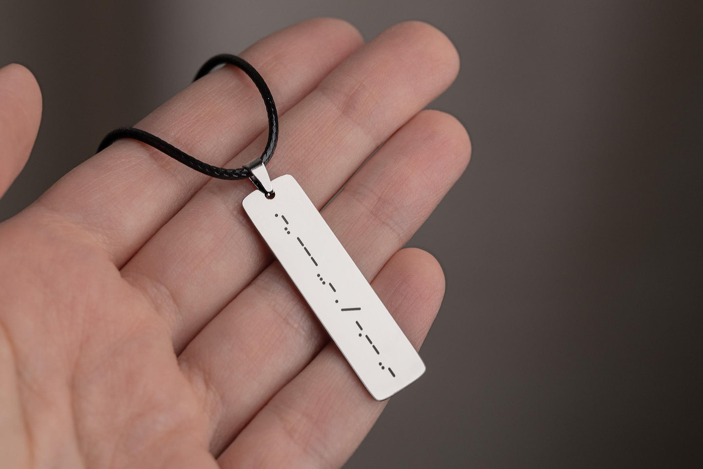 Custom Morse Code Necklace for Men, Birthday Gift for Boyfriend, Personalized Fathers Day Gift for Dad, Message Pendant for Him, KP.2/C.2
