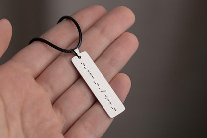 Custom Morse Code Necklace for Men, Birthday Gift for Boyfriend, Personalized Fathers Day Gift for Dad, Message Pendant for Him, KP.2/C.2