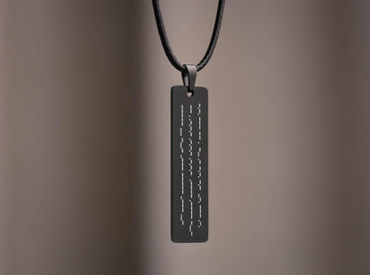 Necklace with Morse Code For Men, Custom Birthday Gift For Dad, Boyfriend, Personalized Fathers Day Gift, Custom Text Pendant Him, KP.2/C.2