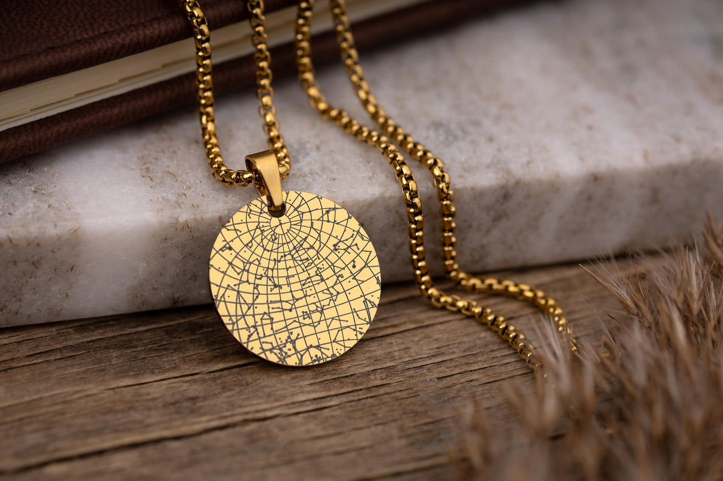 Custom Star Map Jewelry for Him, Boyfriend Anniversary Gift, Men Necklace, Birthday Gift for Dad, Personalized Fathers Day Gift, RP.2