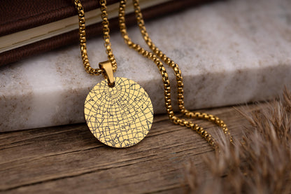 Custom Star Map Jewelry for Him, Boyfriend Anniversary Gift, Men Necklace, Birthday Gift for Dad, Personalized Fathers Day Gift, RP.2