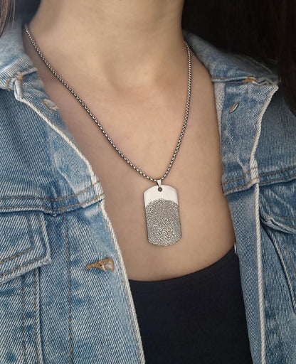 Custom Fingerprint Necklace - Keepsake Jewelry for Him - Sympathy Gift for Loss - Personalized Memorial Pendant in Gift-Ready Packaging C.2