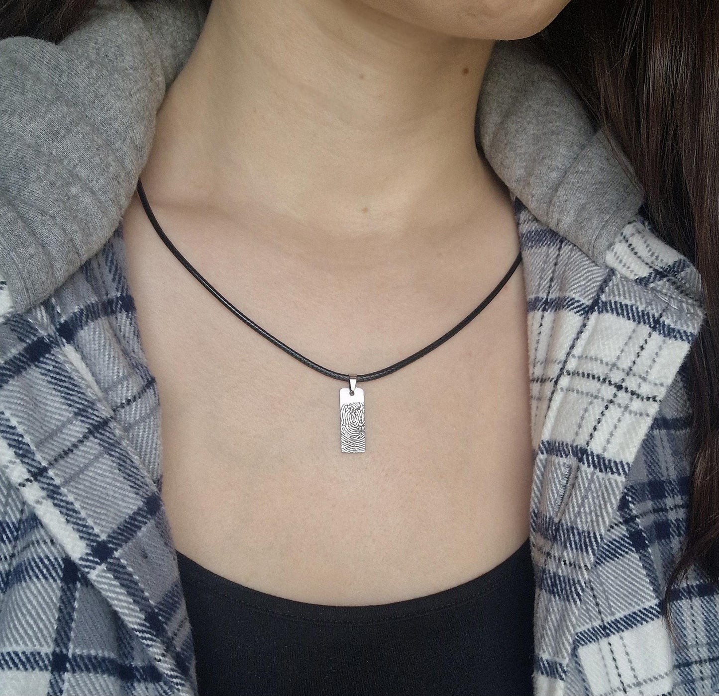 Fingerprint Memorial Necklace for Men or Women, Keepsake Pendant for Him or Her, Grief Gift, Loss of Mother or Father, Dad or Mom, KP.2/C.2