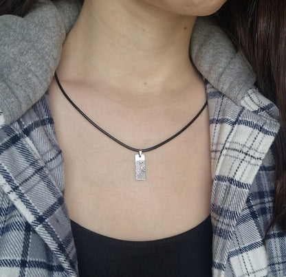 Memorial Necklace with Fingerprint, Funeral Keepsake Gift for Him, Grief Gift for Men, Loss of Mother, Father, Brother or Sister, KP.2/C.2