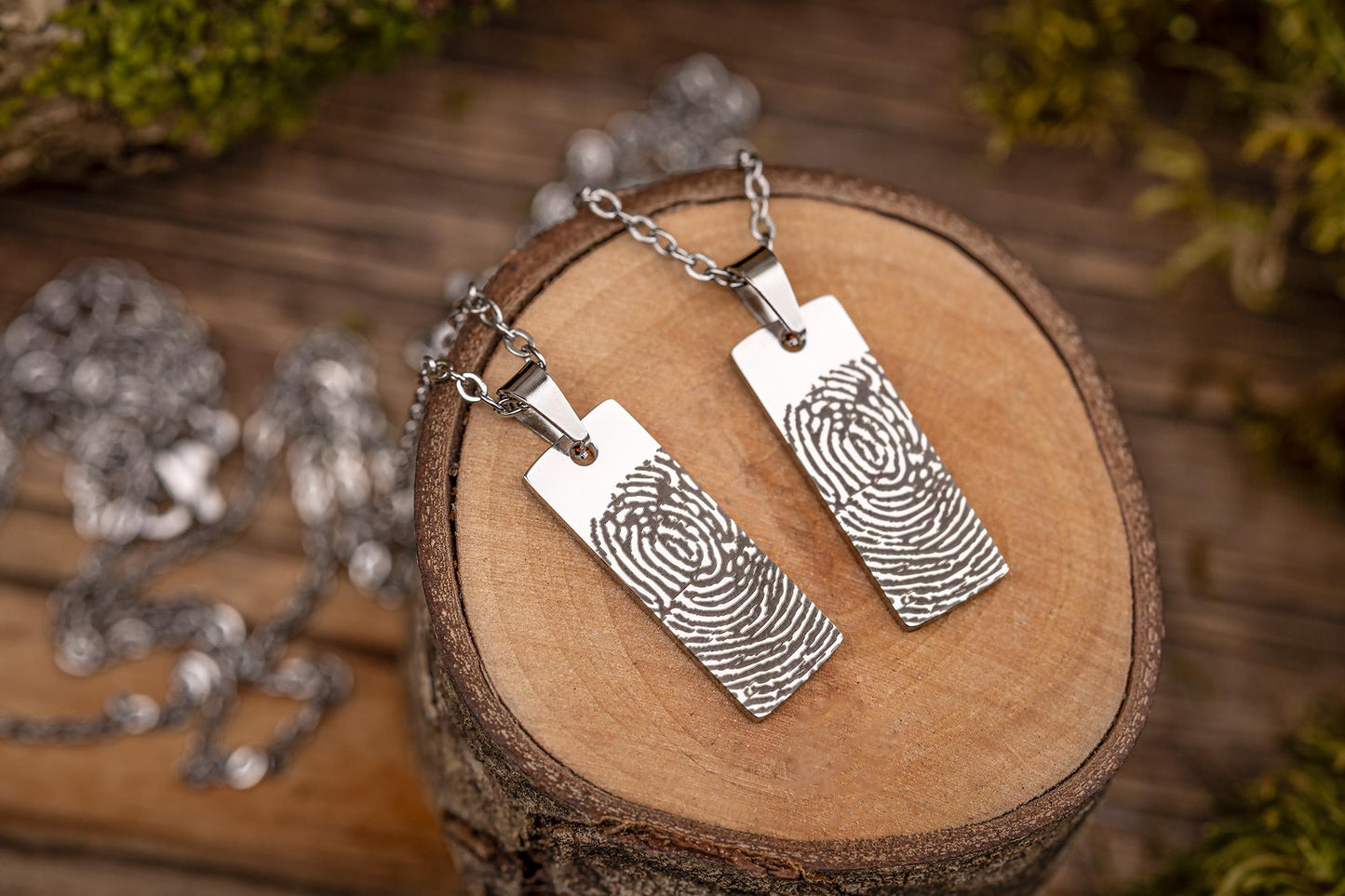 Memorial Necklace with Fingerprint, Funeral Keepsake Gift for Him, Grief Gift for Men, Loss of Mother, Father, Brother or Sister, KP.2/C.2