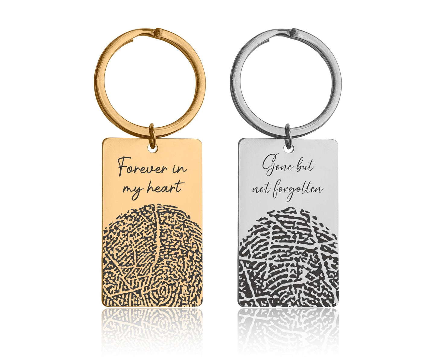 Big Size Keychain With Actual Fingerprint from a Photo, Custom Memorial Keepsake, Personalized Sympathy Grief Gift, Loss Of Mom or Dad, C.2