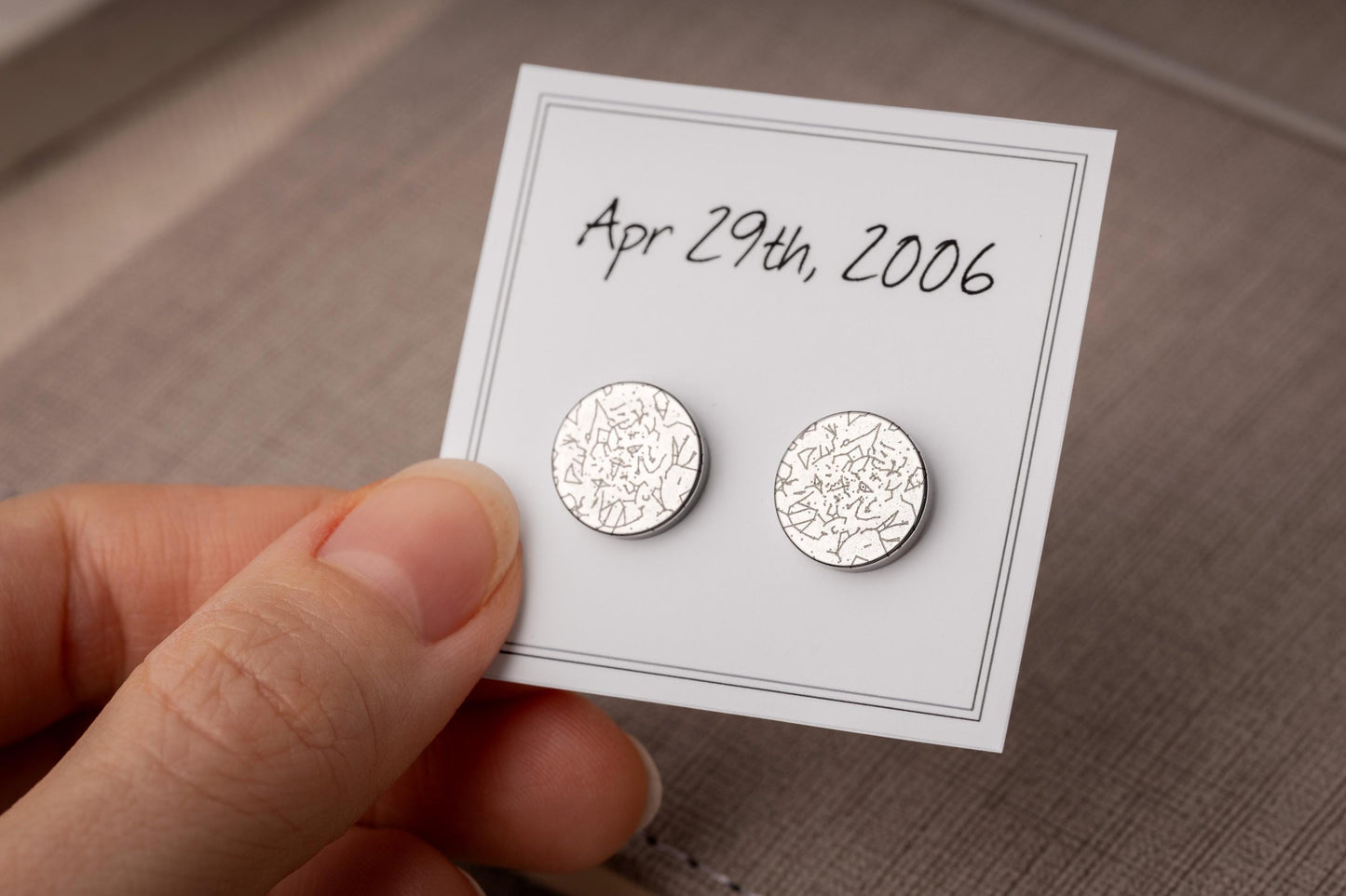 Custom Star Map By Date Stud Earrings, Personalized Star Chart Jewelry, Night Sky Studs, Anniversary Gift For Women, Birthday Gift, AU.2