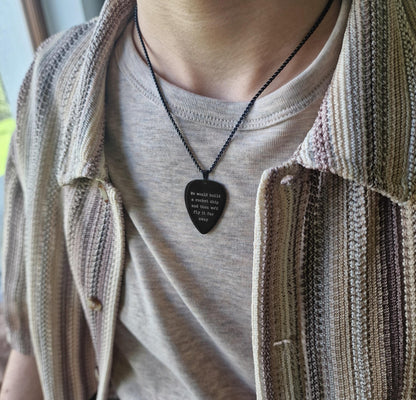 Guitar Necklace with Custom Song Lyrics, Personalized Pick, Engraved Gift for Musician or Music Lover, Gift For Boyfriend or Girlfriend, C.2